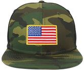 Armycrew Oversize XXL Yellow USA Flag Patch Camouflage Flatbill Mesh Snapback Cap