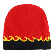 Armycrew Small Fire Flame Pattern Reversible Short Knit Beanie