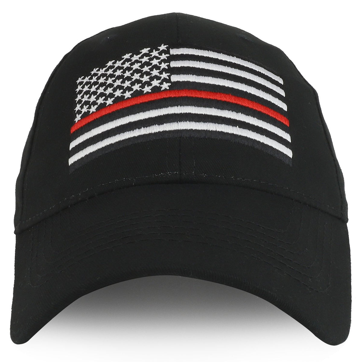 Armycrew US Thin Red Line Flag Embroidered Cotton Baseball Cap
