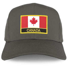 Armycrew XXL Oversize Canada Flag with Text Iron On Patch Solid Baseball Cap
