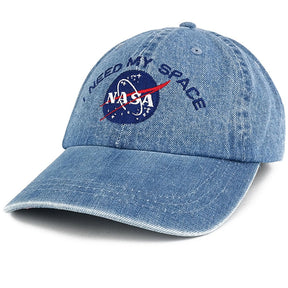 NASA I Need My Space Low Profile Denim Garment Washed Adjustable Cap