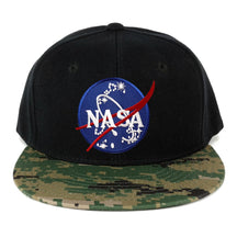NASA Insignia Space Embroidered Iron on Patch Camo Flat Bill Snapback Cap