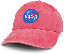Armycrew NASA Insignia Embroidered 100% Cotton Washed Cap (One Size, White)