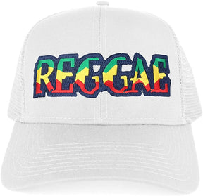 Reggae RGY Text Cutout Iron on Embroidered Patch Adjustable Trucker Cap