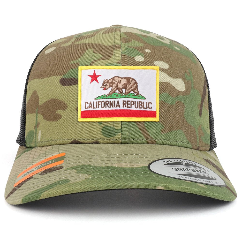Armycrew California State Flag Patch Camouflage Structured Trucker Mesh Baseball Cap
