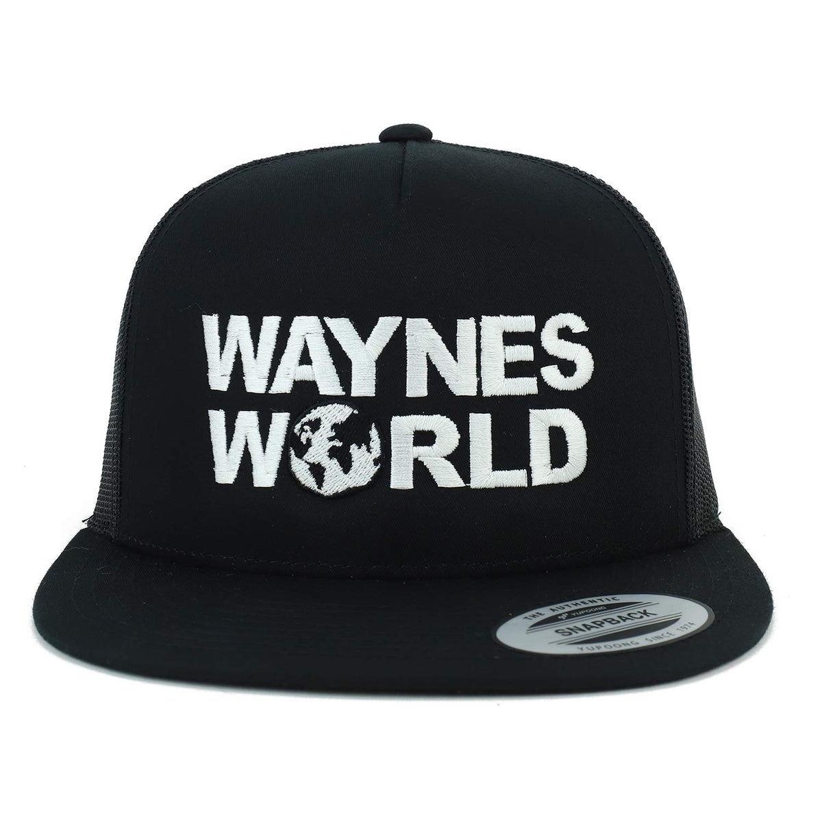 Armycrew Flexfit Oversize XXL Wayne's World Embroidered 5 Panel Flatbill Snapback Mesh Cap