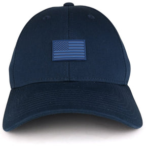 Armycrew Small Rubber American Flag Structured Cotton Adjustable Baseball Cap