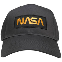 NASA Worm Gold Text Embroidered Iron On Patch Snapback Baseball Cap