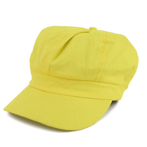 Women's Lightweight 100% Cotton Soft Fit Newsboy Cap with Elastic Back - Black