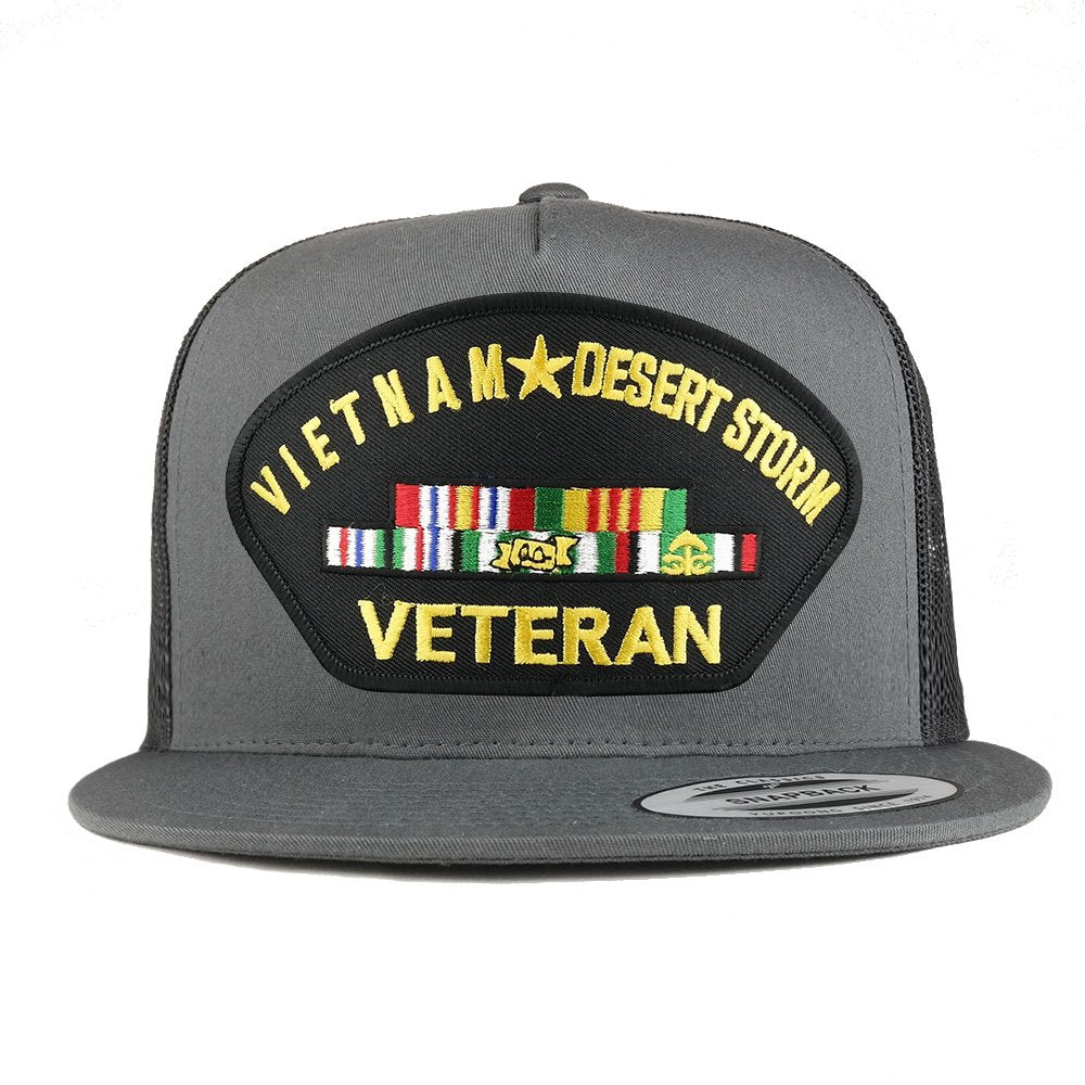 Armycrew 5 Panel Vietnam and Desert Storm Veteran Patch Flatbill Mesh Snapback