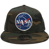 NASA Circular Insignia Meatball Embroidered Patch Logo Snapback Mesh Cap
