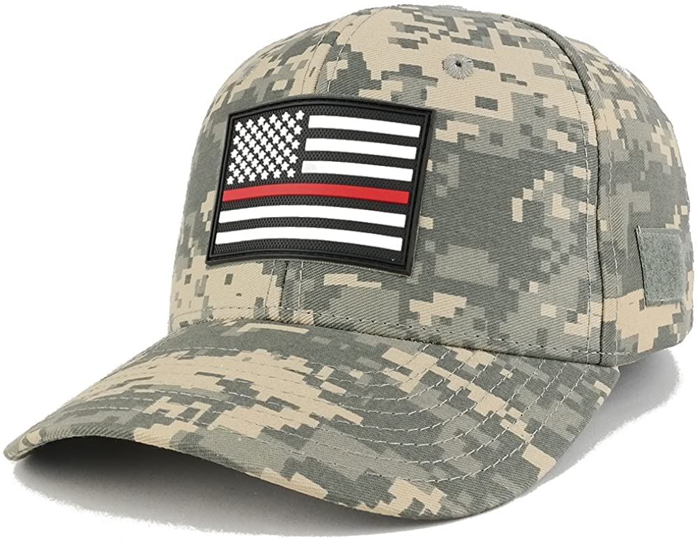 Thin RED Line USA Flag 3-D Rubber Tactical Patch Adjustable Structured Operator Cap