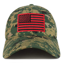 Armycrew Black Red American Flag Patch Camouflage Structured Baseball Cap