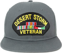Armycrew Oversize XXL Desert Storm Veteran Large Patch Flatbill Mesh Snapback Cap