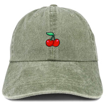 Armycrew Cherry Embroidered Patch Unstructured Cotton Washed Baseball Cap