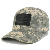 Armycrew US American Flag Black 3-D Rubber Tactical Patch with Adjustable Structured Operator Cap - ACU