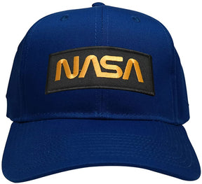 NASA Worm Gold Text Embroidered Iron On Patch Snapback Baseball Cap