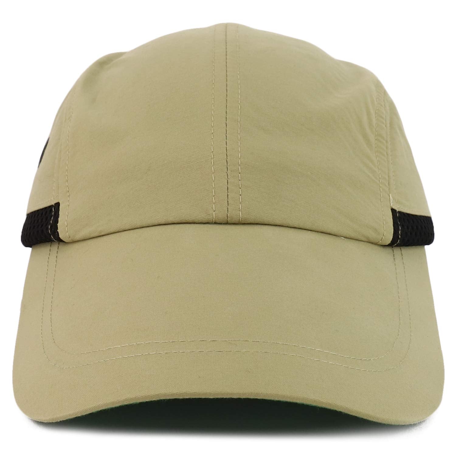 Armycrew Lightweight UV 50+ UPF Cool Crown Mesh Lined Sunshield Long Bill Cap - Khaki