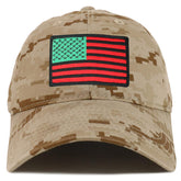 Armycrew Red Green Black American Flag Embroidered Patch Camo Baseball Cap
