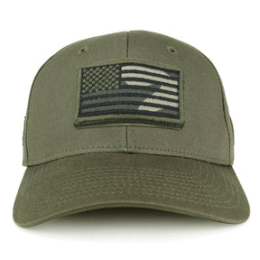 Armycrew USA Woodland Flag Tactical Patch Structured Baseball Cap- Olive Drab