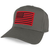 Armycrew XXL Oversize Black Red USA American Flag Patch Solid Baseball Cap