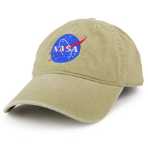 Armycrew NASA Insignia Embroidered 100% Cotton Washed Cap (One Size, White)
