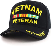 Armycrew Vietnam Veteran 3D High Definition Embroidered Military Baseball Cap