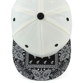 Armycrew Paisley Bandana Print Flat Bill Snapback Cap