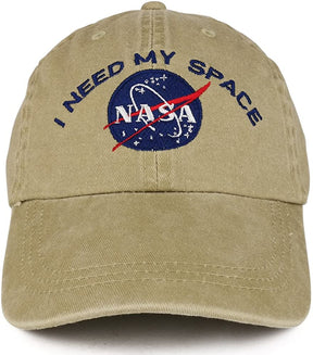 Armycrew Unlimited Youth NASA I Need My Space Embroidered Soft Washed Cotton Twill Cap