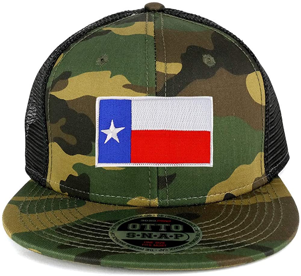 Armycrew New Texas State Flag Patch Camouflage Flatbill Mesh Snapback Cap
