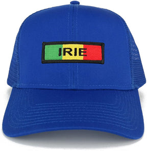 Irie Green Yellow Red Embroidered Iron on Patch Adjustable Trucker Mesh Cap