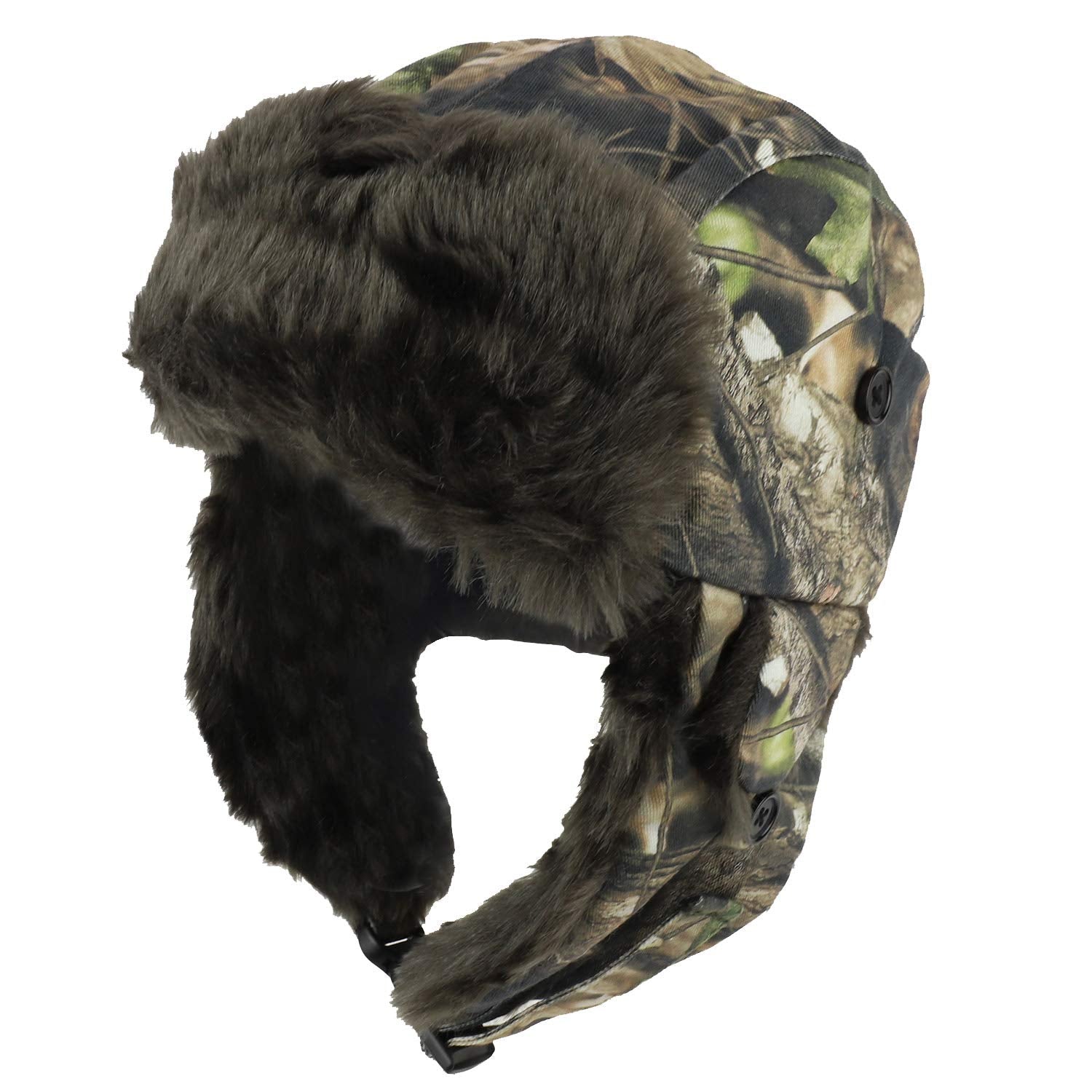 Armycrew HybriCam Camouflage Aviator Faux Fur Trooper Hat with Earflaps