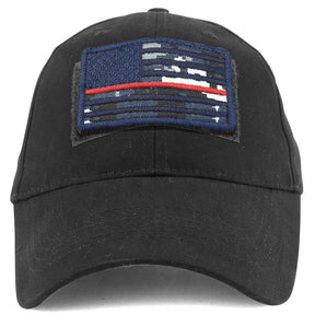 Armycrew USA Navy Thin Red Flag Tactical Patch Cotton Adjustable Baseball Cap