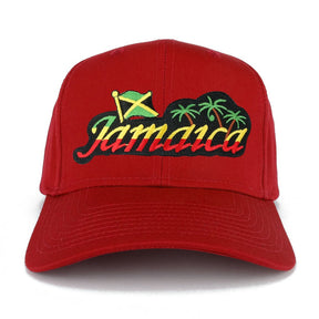 RGY Rasta Jamaica Text Island Palm Tree Iron on Patch Ajustable Baseball Cap