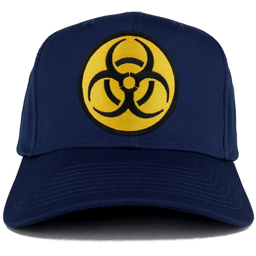 Biohazard Circular Yellow Black Embroidered Iron on Patch Adjustable Baseball Cap