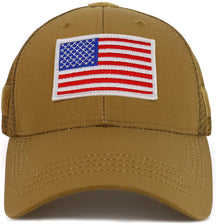Armycrew American Flag Original Tactical Embroidered Patch Trucker Mesh Back Cap