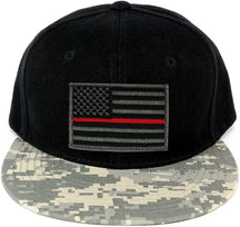 USA American Flag Embroidered Iron on Patch Camo Bill Snapback Cap - ACU