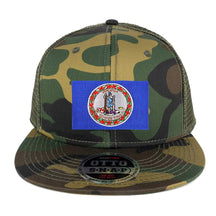 Armycrew Oversize XXL New Virginia State Flag Patch Camo Mesh Snapback Cap - Camo Olive