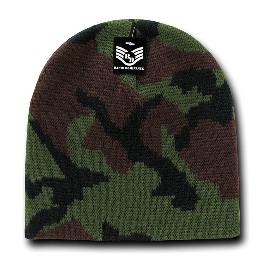 Classic Style Camouflage Watch Cap Short Beanie - Woodland