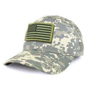 Armycrew USA Olive Flag Tactical Patch Structured Operator Baseball Cap- ACU