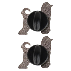 Armycrew Metallic Afghan Hound Dog Badge Lapel Pins 2 Pack Set