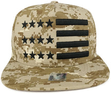 Armycrew USA 3D Flag Cotton Flat Bill Snapback Cap