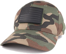 Armycrew US American Flag Black 3-D Rubber Tactical Patch with Adjustable Structured Operator Cap - ACU