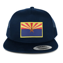 Flexfit 5 Panel Arizona Home State Flag Embroidered Patch Snapback Mesh Trucker Cap