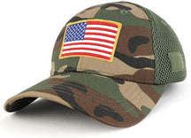 Armycrew USA Gold American Flag Embroidered Patch Low Crown Adjustable Tactical Mesh Cap