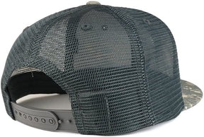 Yellow American Flag Iron on Patch Flat Bill Ripstop Trucker Mesh Cap