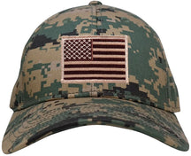 Armycrew Low Profile US American Flag Patch Camo Cap - MCU