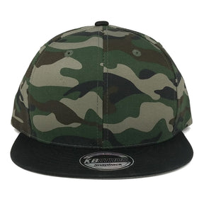 Kbethos Camo Pattern Flat Bill Snapback Cap