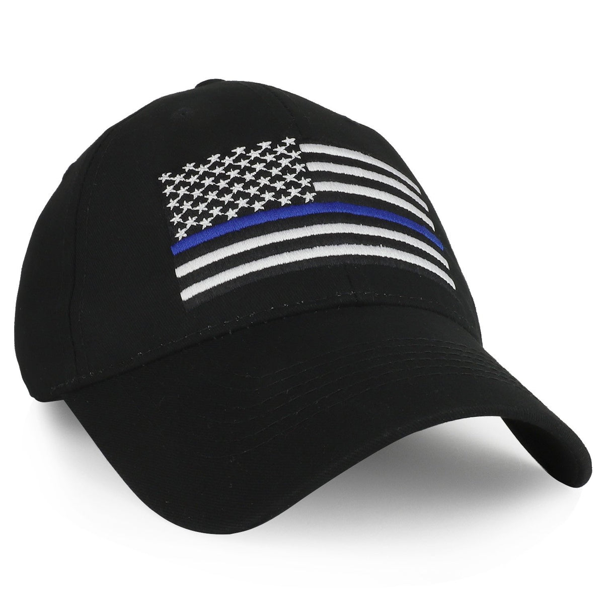 Armycrew Law Enforcement US Thin Blue Line Flag Embroidered Baseball Cap