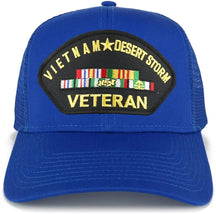 Armycrew XXL Oversize Vietnam Desert Storm Veteran Patch Mesh Back Trucker Cap